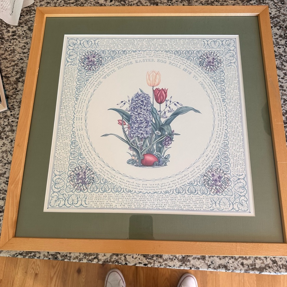 The White House Floral Poster Easter Egg Roll 1878-1998 Susan Loy Tulips Flowers